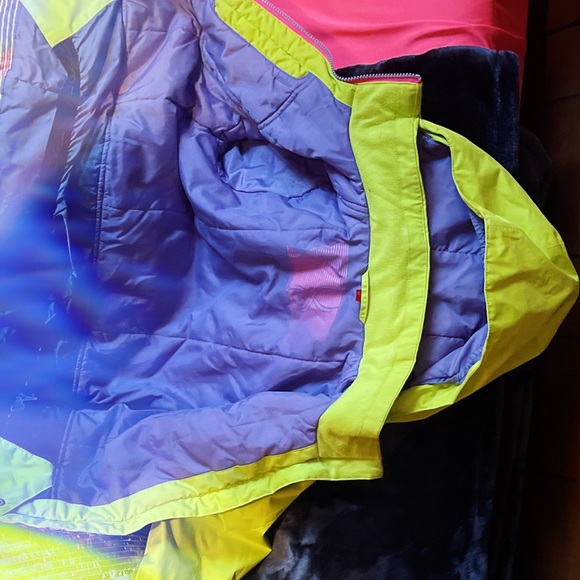 Kids Spyder Chartreuse Jacket size 12 - Picture 2 of 9